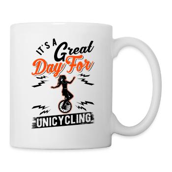 Good day for unicycling unicycle girls - Mug - white - Right