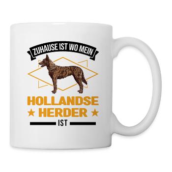Zuhause ist wo mein Hollandse Herder ist - Tasse - Weiß - Rechts