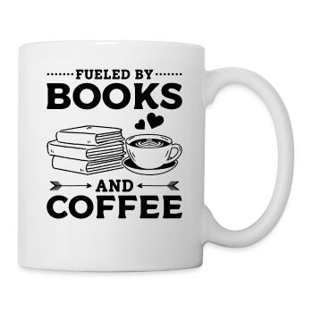 Fueled By Books And Coffee Book Lover Book Reading - Tasse - Weiß - Rechts