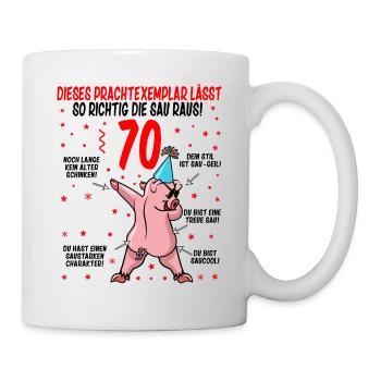 70 Geburtstag Geschenkidee Baujahr 1952 lustig - Tasse - Weiß - Rechts