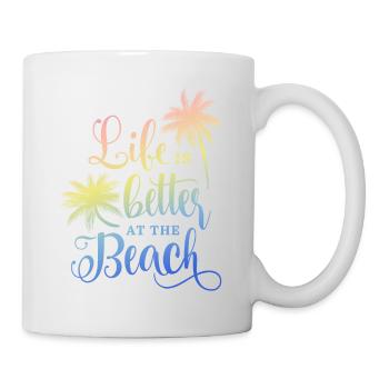 Life is better at the Beach - Palms, Summer Print - Mug - white - Right