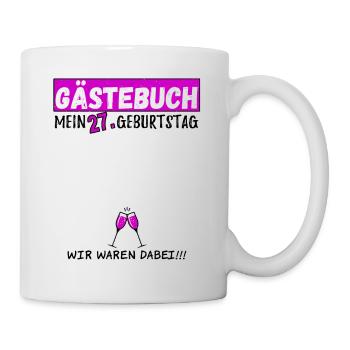 27. Geburtstag Gästebuch 27 Jahre - Tasse - Weiß - Rechts