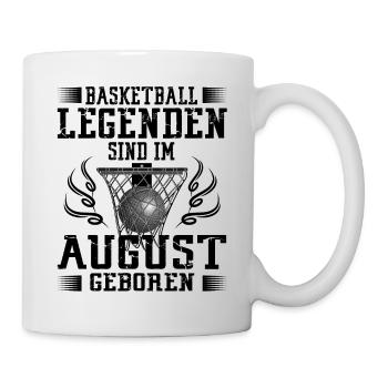August Geburtstag Geschenk Basketball Basketballer - Tasse - Weiß - Rechts