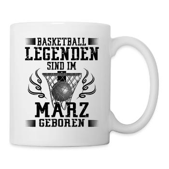 März Geburtstag Geschenk Basketball Basketballer - Tasse - Weiß - Rechts