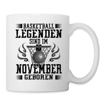 November Geburtstag Geschenk Basketball Basketball - Tasse - Weiß - Rechts
