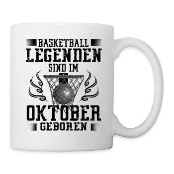 Oktober Geburtstag Geschenk Basketball Basketballe - Tasse - Weiß - Rechts