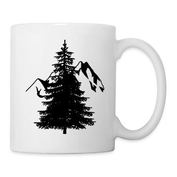 Sapin Épicéa Conifère Montagnes Naturelles Alpes de montagne - Mug blanc - blanc - Droite