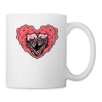True Love Last Gothic Bones Skeleton Roses Death - Mug - white - Right
