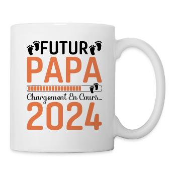 Futur Papa 2024 Père Idée Cadeau Fête Des Pères - Mug blanc - blanc - Droite