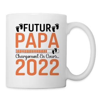 Futur Papa 2022 Naissance Cadeau Grossesse Père - Mug blanc - blanc - Droite