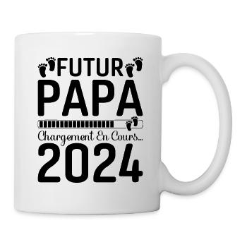 Futur Papa 2024 Père Idée Cadeau Fête Des Pères - Mug blanc - blanc - Droite