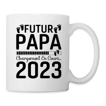 Papa Père Futur Papa 2023 Idée Cadeau Dad - Mug blanc - blanc - Droite