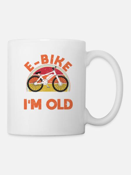 Vélo électrique Vélo Drôle Vélo E-Bike - Mug blanc - blanc