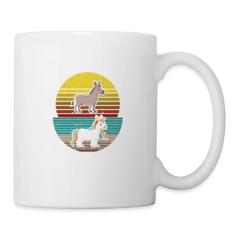 Vorher Nachher Radfahren Einhorn Fahrrad Mountain - Tasse - Weiß - Rechts