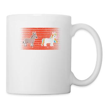 Vorher Nachher Radfahren Einhorn Fahrrad Mountain - Tasse - Weiß - Rechts
