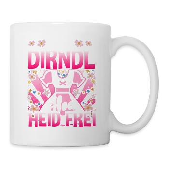 Damen Trachtenoutfit Mei Dirndl hod frei Volksfest - Tasse - Weiß - Rechts