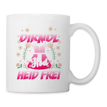 Damen Trachtenoutfit Mei Dirndl hod frei Volksfest - Tasse - Weiß - Rechts