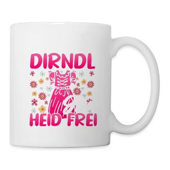 Damen Trachtenoutfit Mei Dirndl hod frei Volksfest - Tasse - Weiß - Rechts