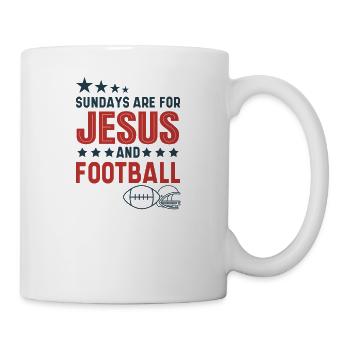 Dimanche pour Jésus et les joueurs de football - Mug blanc - blanc - Droite