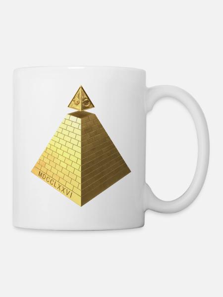 Illuminati Pyramid Gold 3D - Tasse - Weiß