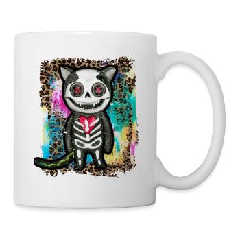 Halloween Zombie Skeleton Cat Tie Dye - Mug - white - Right