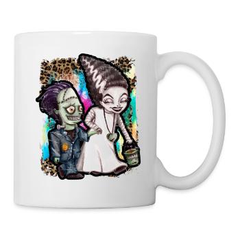 Sorcière d’Halloween et Zombie Tie Dye - Mug blanc - blanc - Droite