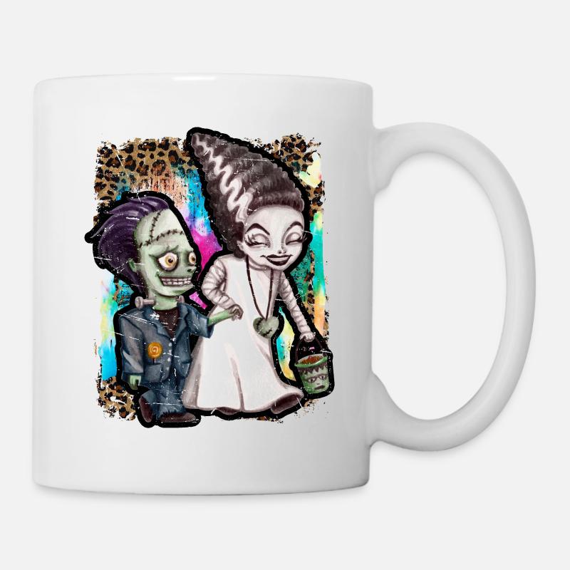 Halloween Witch and Zombie Tie Dye - Mug - white