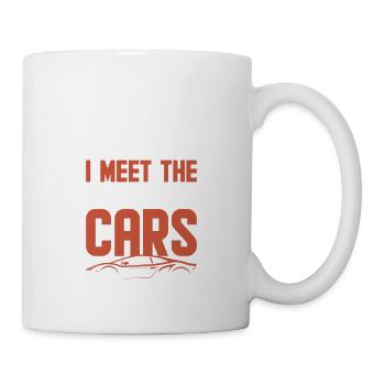 Plus je rencontre de gens, plus j’aime les voitures drôles - Mug blanc - blanc - Droite