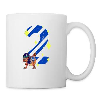 2 Jahre alter Dino American Football 2. B-day Dab - Tasse - Weiß - Rechts