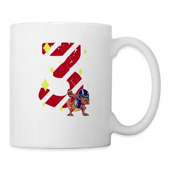 3 ans Dinosaure Football Américain 3ème B-day - Mug blanc - blanc - Droite