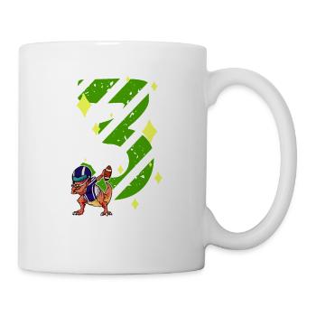 3 Jahre alter Dino American Football 3. B-day Dab - Tasse - Weiß - Rechts