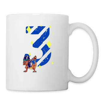 3 Years Old Dino American Football 3rd Birthday - Mug - white - Right