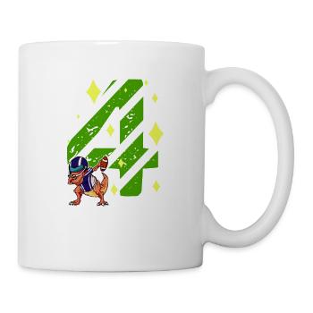 4 Years Old Dinosaur American Football 4th B-day - Mug - white - Right