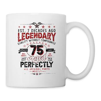 Vintage Légendaire - Vieilli parfaitement 75ème anniversaire - Mug blanc - blanc - Droite