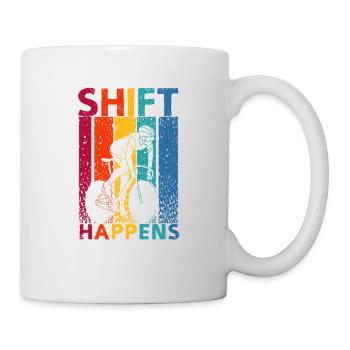 Shift Happens Vélo de montagne Cycliste - Mug blanc - blanc - Droite