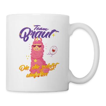 Team Braut Llama Die zuletzt umfallen - Tasse - Weiß - Rechts