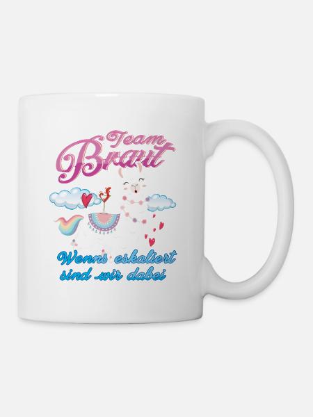 Team Braut Llama Wenns eskaliert - Tasse - Weiß