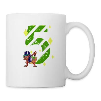 5 Jahre alter Dino American Football 5. B-day Dab - Tasse - Weiß - Rechts