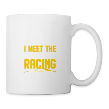 Plus je rencontre de gens, plus j’aime Racing Funn - Mug blanc - blanc - Droite