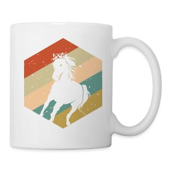 Cheval Vintage Rétro - Mug blanc - blanc - Droite