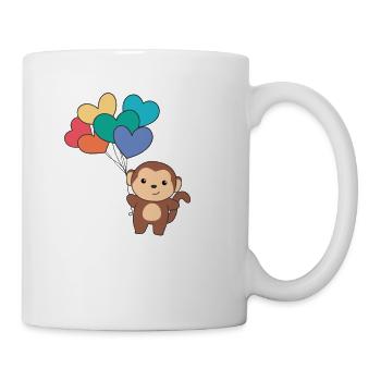Rainbow Hearts Pride LGBTQ Ballons Singe - Mug blanc - blanc - Droite
