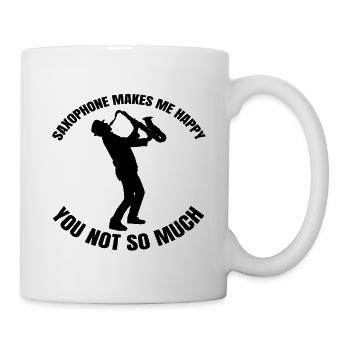 Saxophone Saxophone Music Saxophonist Instrument - Mug - white - Right