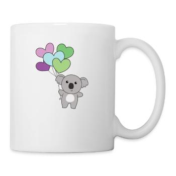 Toric Flagge Ballon Herzen Pride LGBTQ Koala - Tasse - Weiß - Rechts