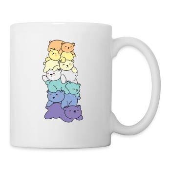 genderfaun Flag Pride LGBTQ Mignon Bear Bunch - Mug blanc - blanc - Droite