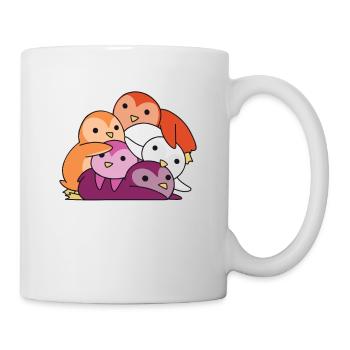 Lesbisch Flagge Pride LGBTQ süße Pinguin - Tasse - Weiß - Rechts