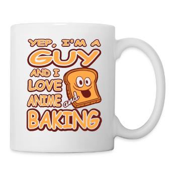 Yep I'm A Guy And I Love Anime & Baking T-Shirt - Mug - white - Right