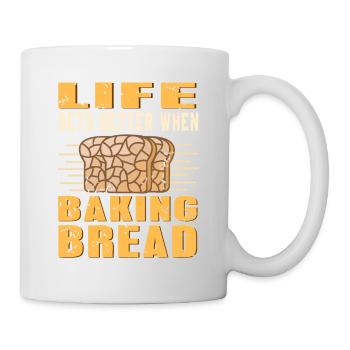 La vie s’améliore lors de la cuisson du pain thé vintage - Mug blanc - blanc - Droite