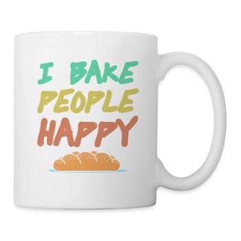 I Bake People Happy Retro Awesome Baking Design - Mug - white - Right
