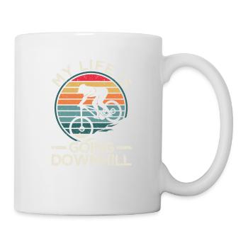 Ma vie est en descente VTT Vélo - Mug blanc - blanc - Droite