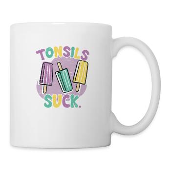 Tonsille Saugt Tonsille Survivor Tonsillektomie - Tasse - Weiß - Rechts